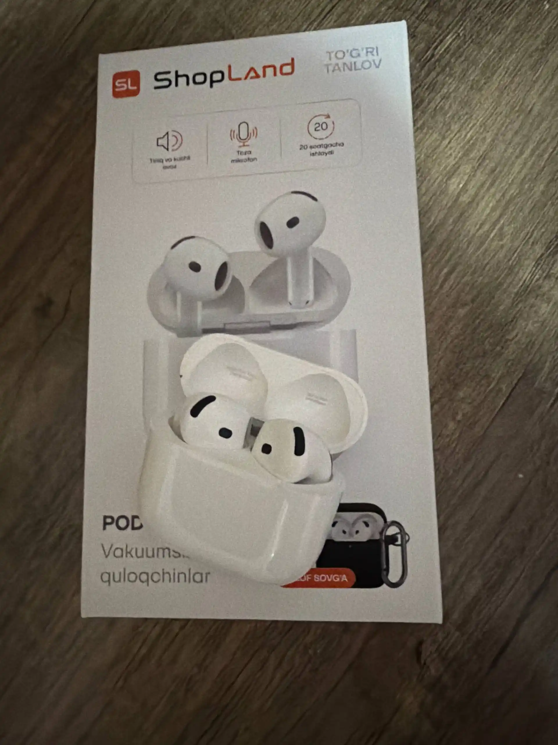 ShopLand Pods 4 ANC + ENC simsiz quloqchinlar, vakuumsiz, mikrofonli, iPhone va Android