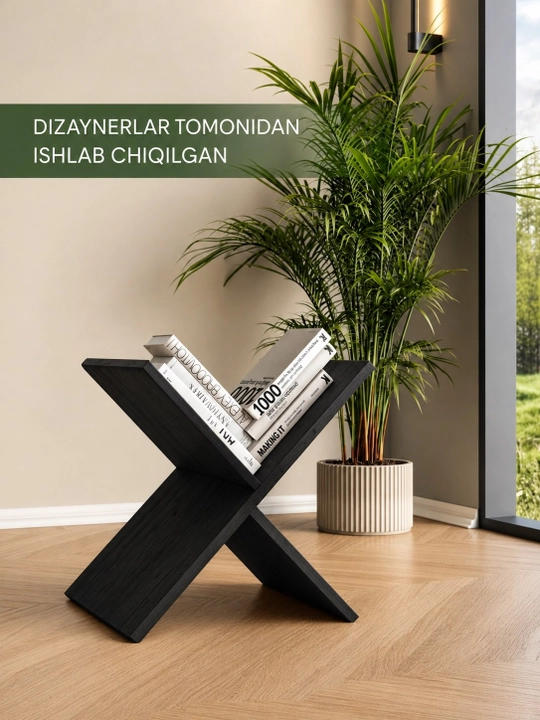X shaklidagi LDSP laminat podstavka, kitob javoni, X oyoqli kitob yulduzi