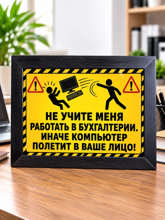 Постер для бухгалтера в рамке, прикольный подарок бухгалтеру - 
