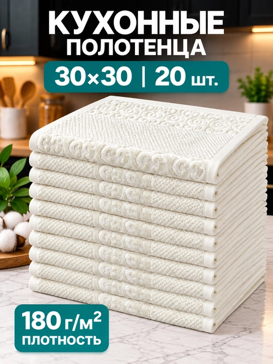 Premium Хлопковое мягкое полотенце для рук и лица 30×30 см, 1/5/10/20/30/50/100 шт - 