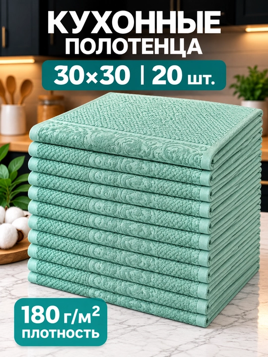 Premium Хлопковое мягкое полотенце для рук и лица 30×30 см, 1/5/10/20/30/50/100 шт - 