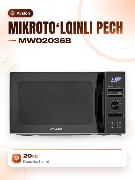 Mikroto'lqinli pech AVALON AVL-MWO 2036 B (20 litr) - 