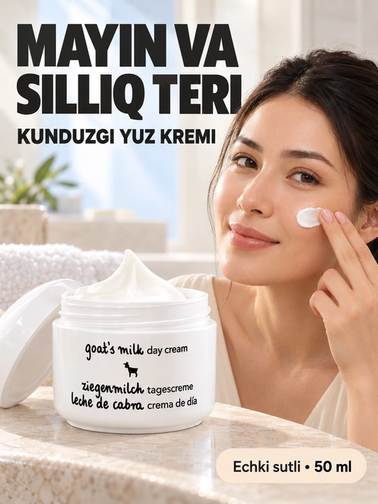 Namlantiruvchi yuz kremi Ziaja echki sutli, kunduzgi, quruq va yetuk teri uchun, 50 ml