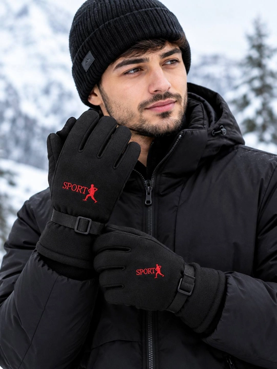 Erkaklar uchun qishki qalin paxtali sport qo‘lqoplari