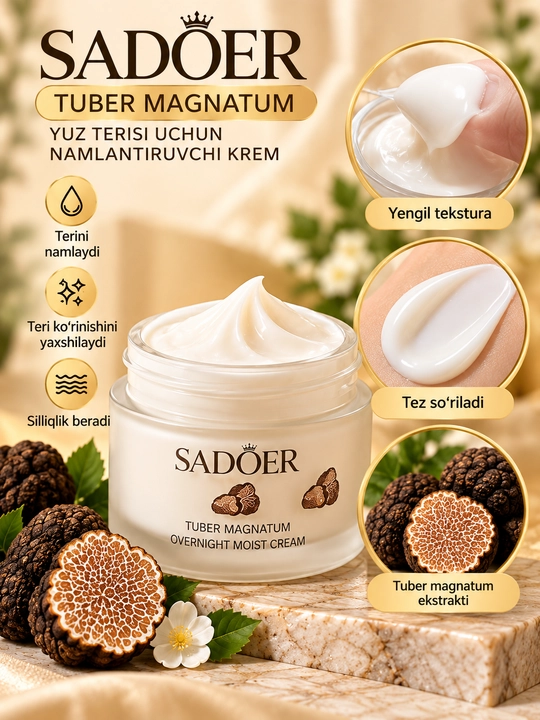SADOER Tuber Magnatum — увлажняющий набор для ухода за лицом, 4 предмета