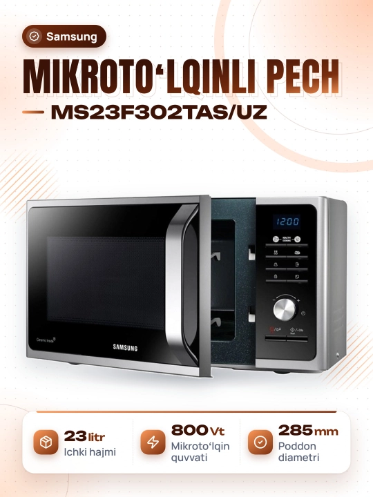 Mikroto'lqinli pech Samsung MS23F302TAS/UZ - 