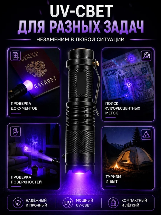 Fonar, ultrabinafsha chiroq, banknot detektori