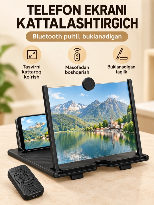 Увеличитель Экрана Телефона с Bluetooth-Пультом - 
