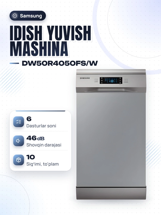 Idish yuvish mashinasi Samsung DW50R4050FS/WT - 