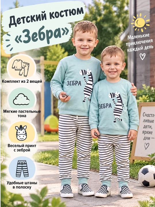 Детская пижама, Детский комплект одежды, хлопок, 1-5 лет,детская одежда