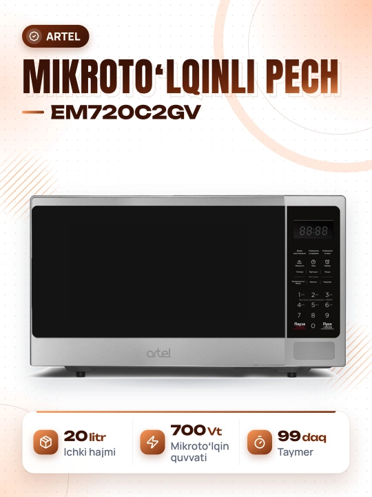 ARTEL EM720C2GV Mikroto'lqinli pech - 