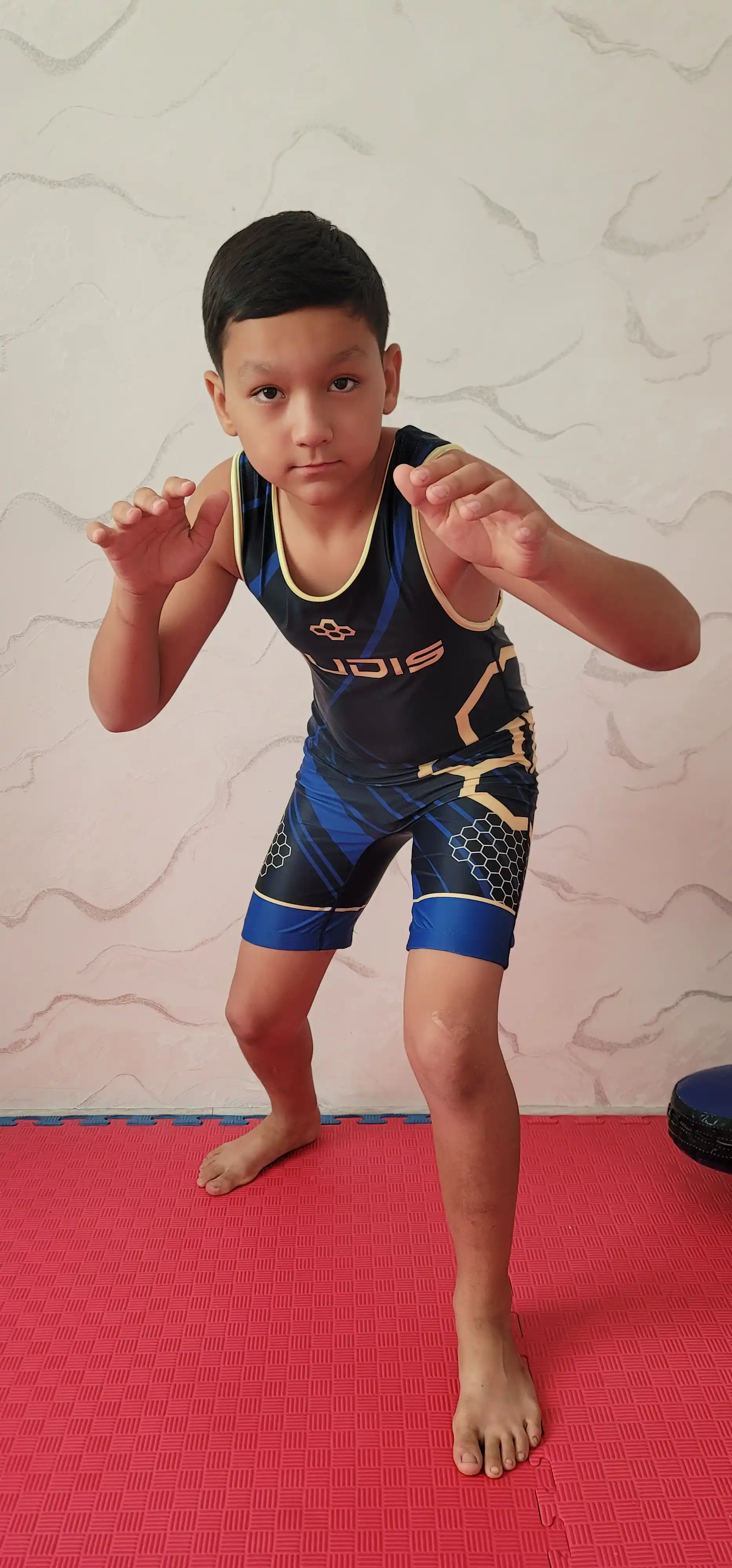 RUDIS erkaklar uchun professional kurash formasi, elastik sport singleti
