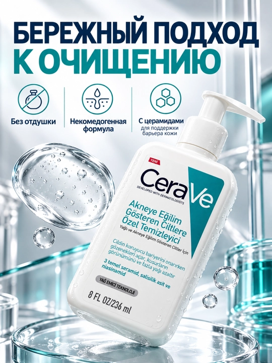 Для очищения от излишков жира и свежести гель для умывания, 236 мл