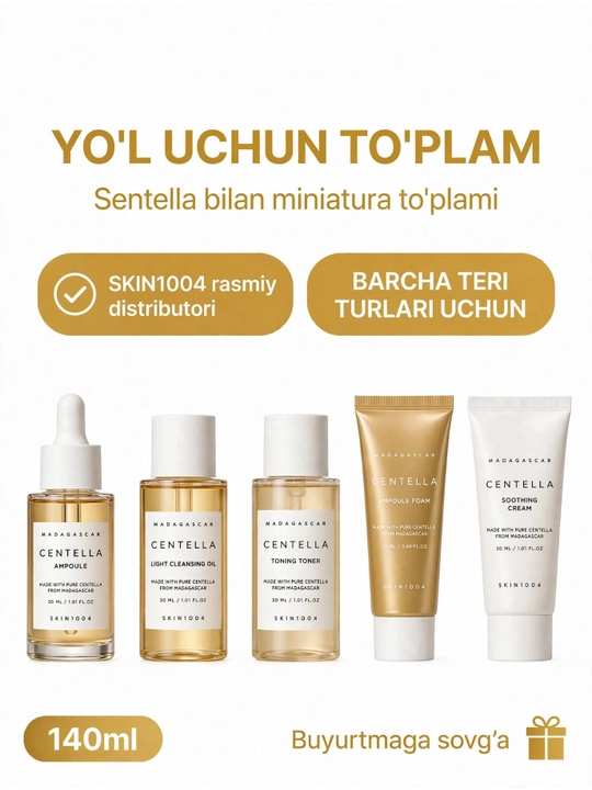 Yuz uchun to‘plam, koreys kosmetikasi, teri parvarishi SKIN1004 Centella