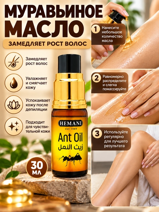 Средство для замедления роста волос Ant Oil – муравьиное масло 30 мл