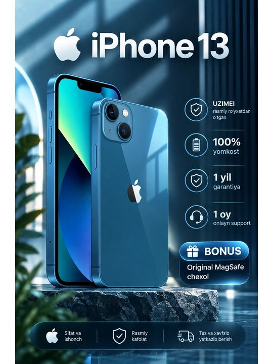 Смартфон Apple iPhone 13, iPhone 13 128/256 ГБ, SIM+eSIM, зарегистрирован в UZIMEI - 