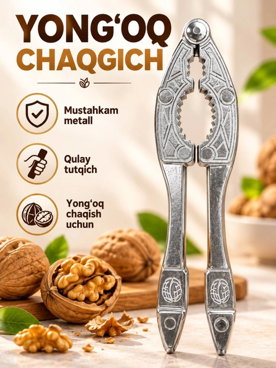 Metall yong‘oq chaqqich, yong‘oq va qattiq po‘choqli mahsulotlar uchun - 