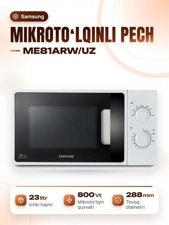 Mikroto'lqinli pech Samsung ME81ARW/UZ