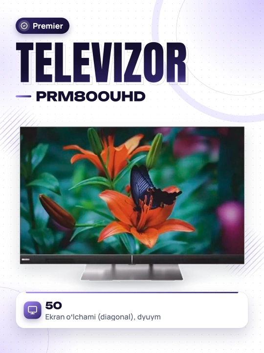 Смарт телевизор Premier 50 PRM 800 UHD 50" Ultra HD 4K - 