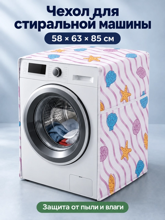 Kir yuvish mashinasi uchun chexol, suv o‘tkazmaydigan, 58×63×85 sm - 