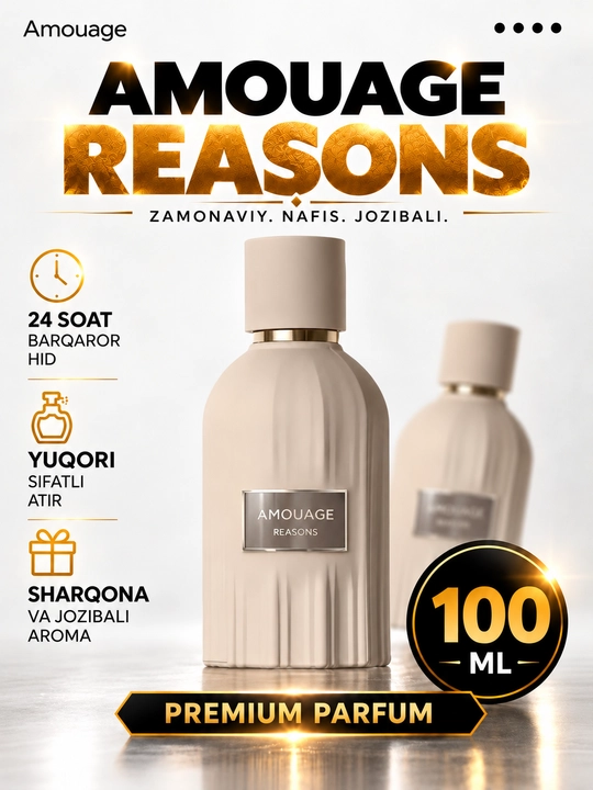 Amouage Reasons Eau de Parfum 100 мл – унисекс, древесный и пряный насыщенный аромат, EDP! - 