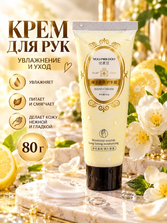 Крем для рук увлажняющий и питательный, для сухой кожи, смягчающий, 80 г