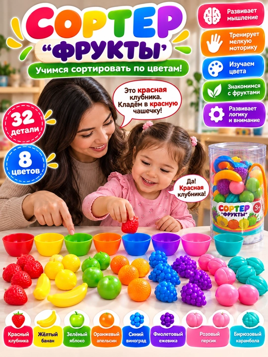 Развивающая детская игрушка Монтессори, Бизиборд, деревянный сортер, магнитная рыбалка