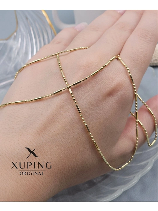 Цепочка женская Xuping 45 см, золотистая, тонкая, бижутерия - 