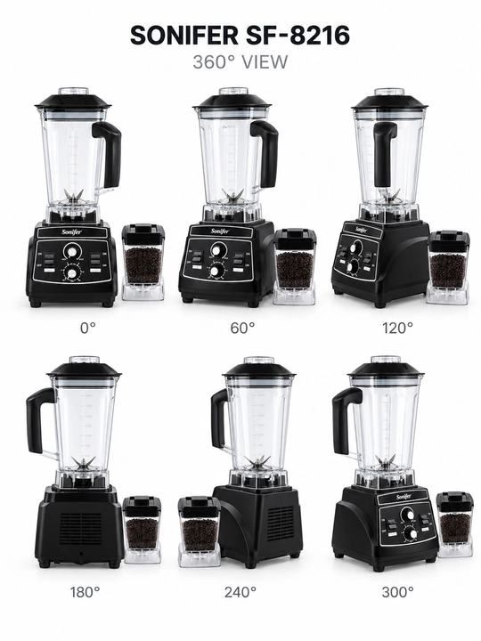 SONIFER SF-8216 blenderi, 2200 Vt quvvatli, oshxona uchun kuchli elektr blender