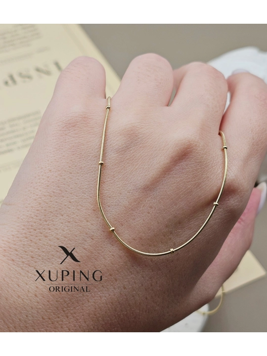 Цепочка женская Xuping 45 см, золотистая, тонкая, бижутерия - 