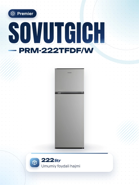 Sovutgich Premier PRM-222TFDF, De Frost, 222 litr - 
