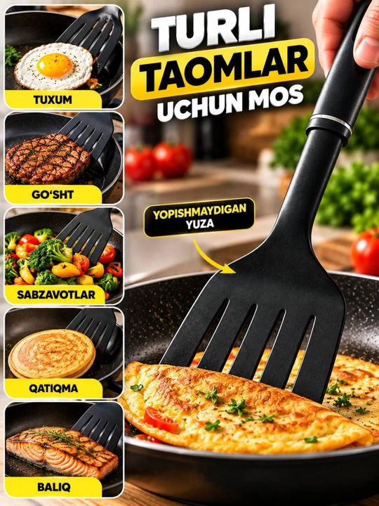 Qora oshxona kurakchasi, qulay va mustahkam, taom tayyorlash uchun ideal tanlov