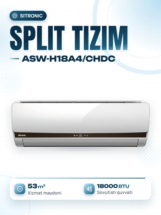 Konditsioner Sitronic ASW-H18A4/CHDC-B, Invertor + TEN