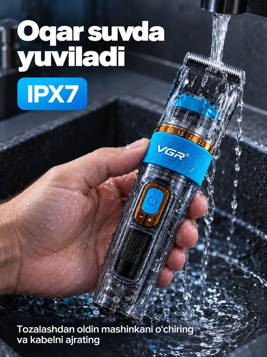 Soch olish mashinkasi VGR V-695, 6 ta nasadka, 3 tezlik, LED displey