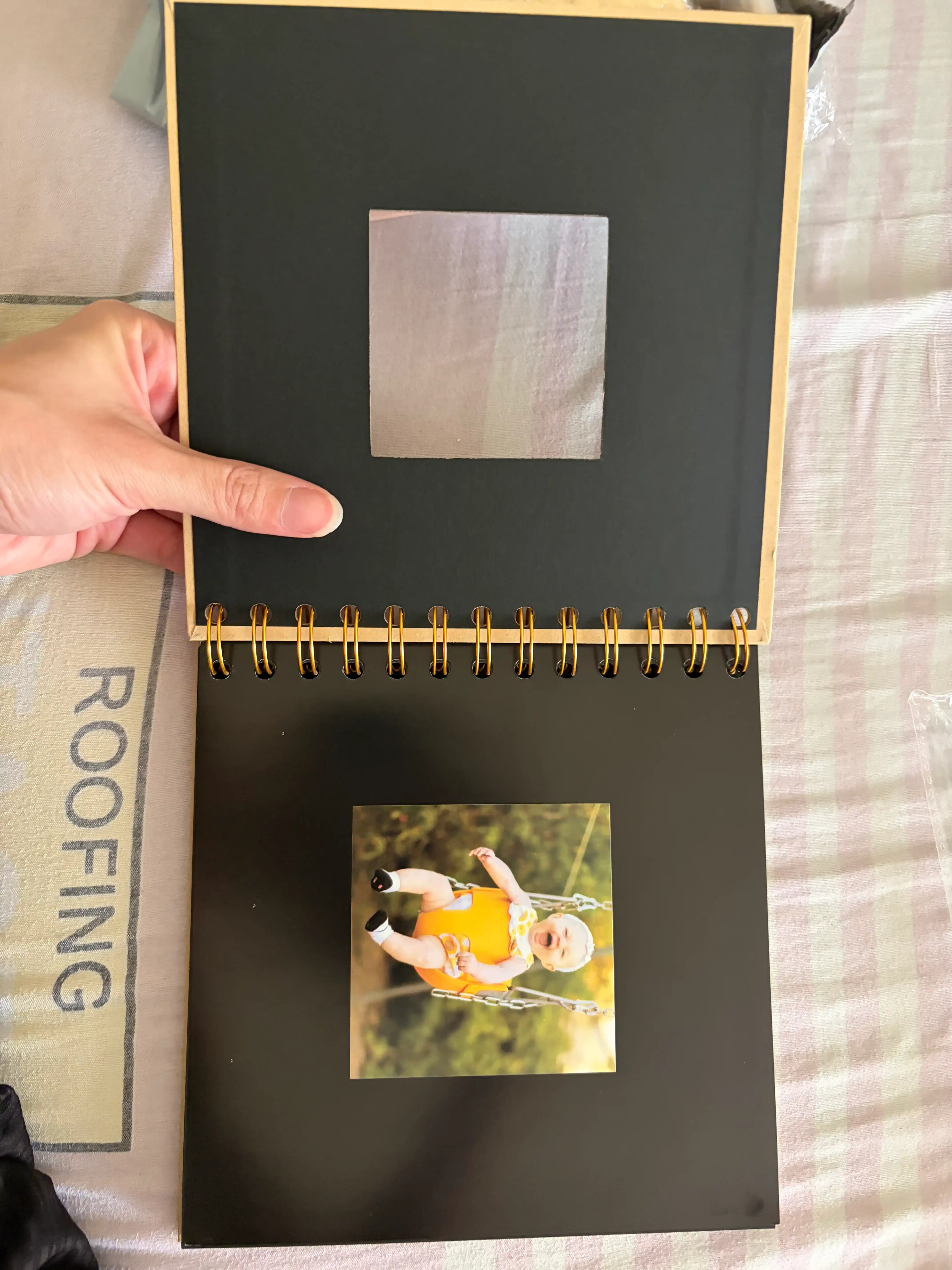 Bolalar, oila, to'y uchun fotoalbom, rasmlar uchun albom, sketchbuk, qora varaqlar bilan