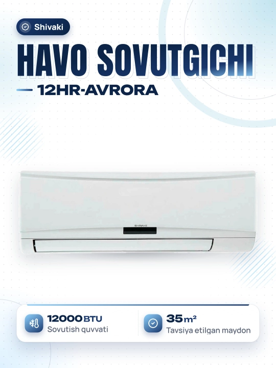 Devorga o'rnatilgan konditsioner Shivaki 12HR-AVRORA - 