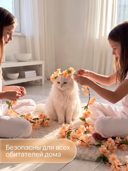 Gulli bezakli sun'iy liana, 2,3 m, 90 ta gul, 1 dona, uy bezash uchun