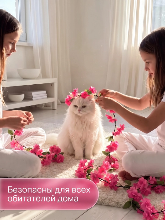 Gulli bezakli sun'iy liana, 2,3 m, 90 ta gul, 1 dona, uy bezash uchun
