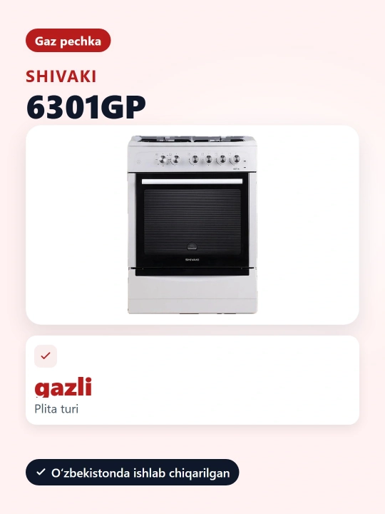 Shivaki 6301 GP gaz plitasi - 
