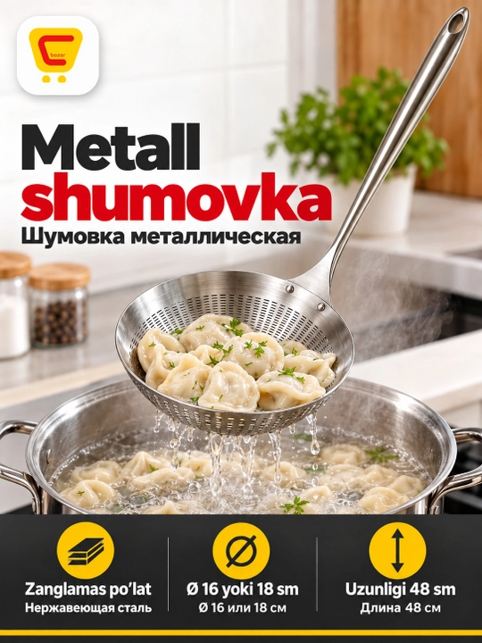 Шумовка-дуршлаг, 2 размера - 