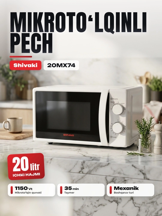 Shivaki 20MX74 mikroto'lqinli pech - 