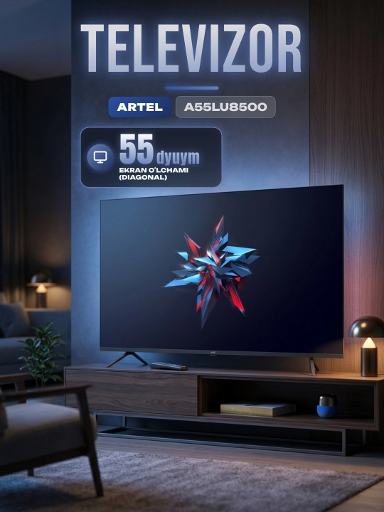 Телевизор Artel 55" A55LU8500, Smart TV UHD, Wi-Fi, ОЗУ 2 ГБ, память 16 ГБ