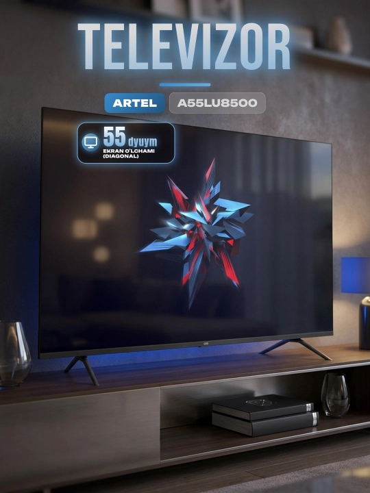 Телевизор Artel 55" A55LU8500, Smart TV UHD, Wi-Fi, ОЗУ 2 ГБ, память 16 ГБ - 