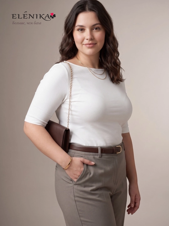 Ayollar ust kiyimi, bazaviy, paxtadan, ELENIKA D49.018 - belga yopishgan, bir xil rangli