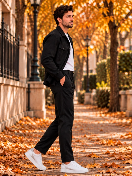 Erkaklar shimi,klassik,Kuzgi shim, beli rezinkali, Qora shim, jogger, kundalik shim, Denim