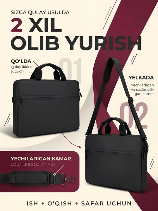 Erkaklar va ayollar uchun sumka, noutbuk, universitet talabalari va maktab uchun mos