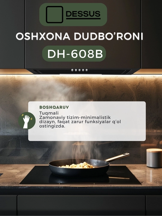 Ichki o‘rnatiladigan oshxona dudburoni Dessus DH-609B 52 sm
