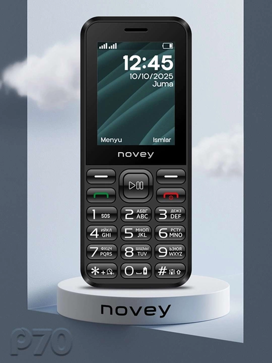 Novey P70 knopkali telefon, katta ekran 2.4", kamerasiz, 2 SIM