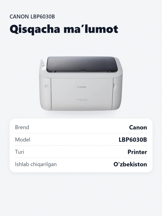 Lazerli printer Canon i-SENSYS LBP6030B - 