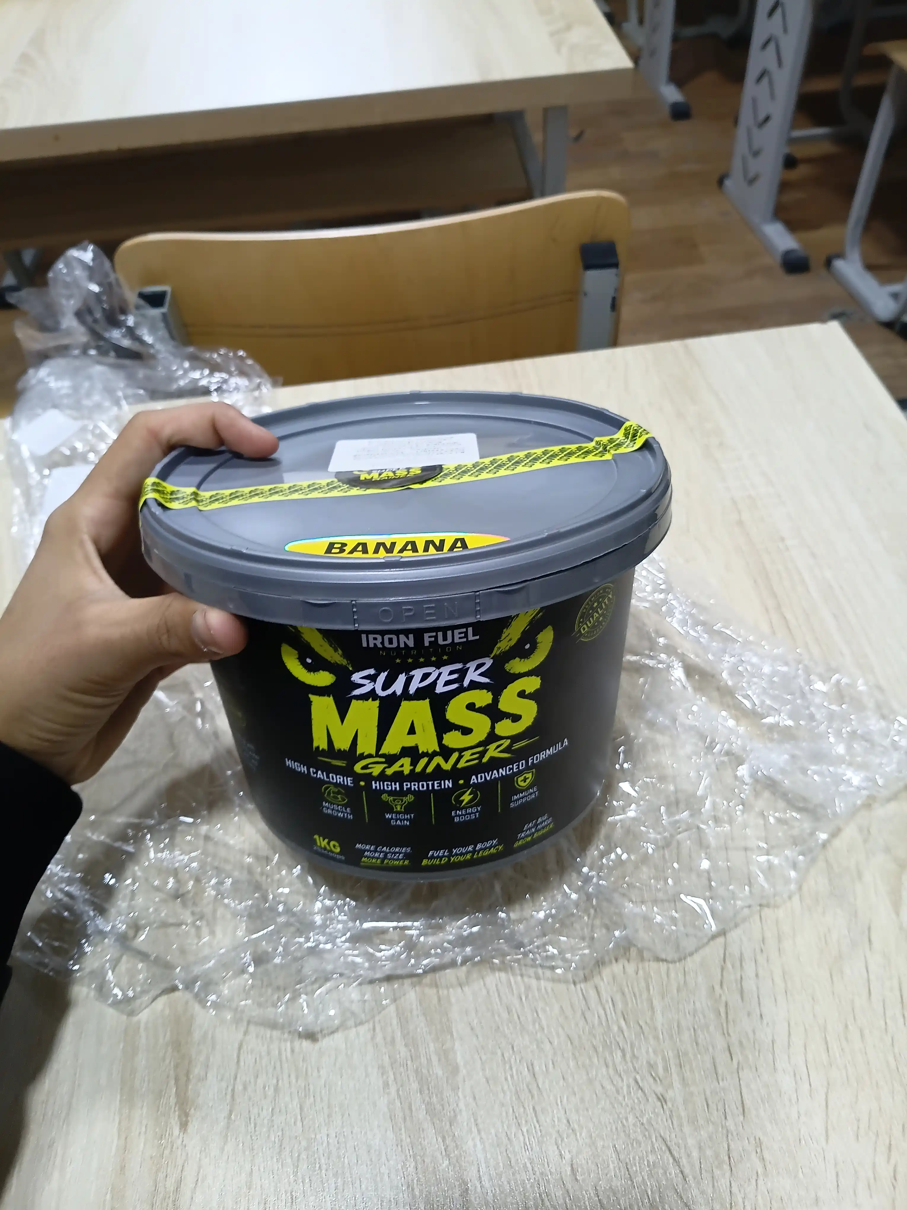 Geyner Super MASS GAINER, mushak massasini olish uchun, 1-3-7 kg